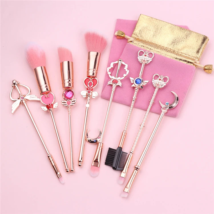 Cartoon Style Sailor Moon Makeup Brush Set Cosmetic Powder Foundation Eyeshadow Brushes Party Favors & Gift for Girls