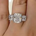 CAOSHI Custom Wholesale New Cubic Zirconia Eternity Ring for Women Jewelry Silver Plated Three Stones Engagement Wedding Rings