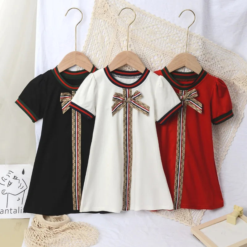 New Clothing Summer Dress Girls Short Sleeve Kids Clothes  Dress