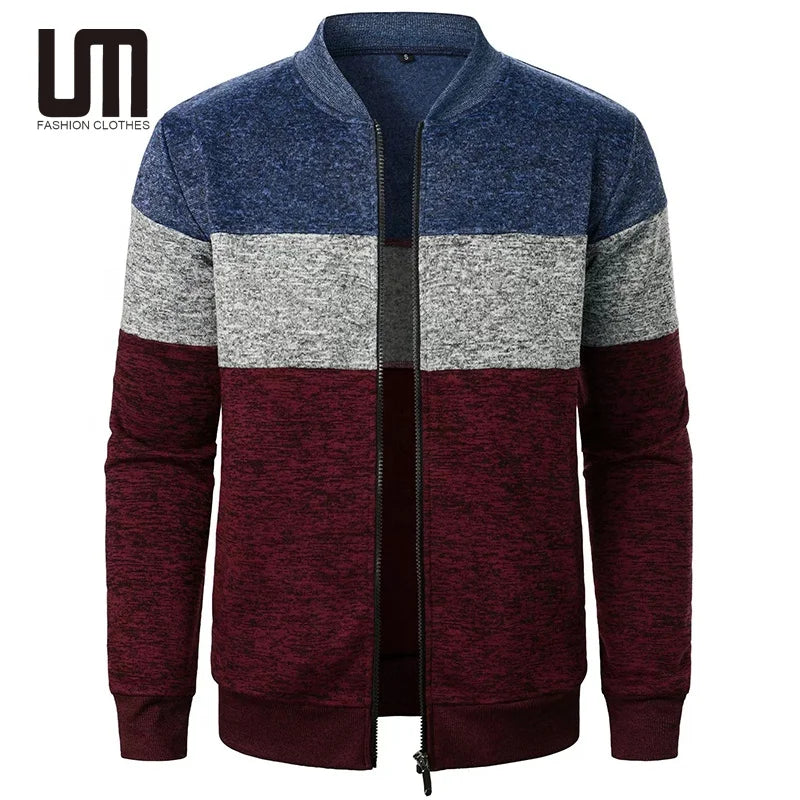 Liu Ming 2025 Latest Design Autumn Winter Men Casual Stand up Collar Fashion Zipper Jacket Knitwear Cardigan Sweaters
