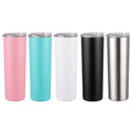 Custom Stainless Steel Straight Cup Double Wall Vacuum Insulated Bottle Coffee Mug White 20oz Shinny Blank Sublimation Tumbler
