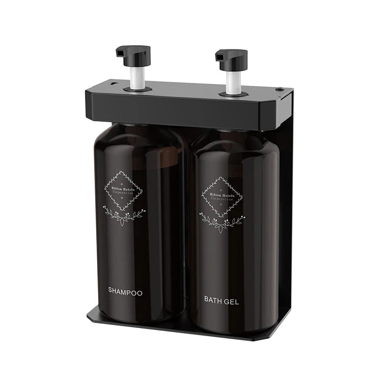High-end Hotel Wall Mounted Stainless Steel Matt Black Hanging Shower Gel Liquid Soap Bottle Bracket