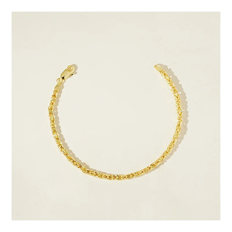 Free Design S925 Sterling Silver Bracelet.5mm Flat Byzantine Bracelet