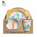 Fibre Plate Kids Tableware Plates Bowl Fibre Cup Kids Dinner Bamboo Fiber Tableware Set Bamboo Fiber Set