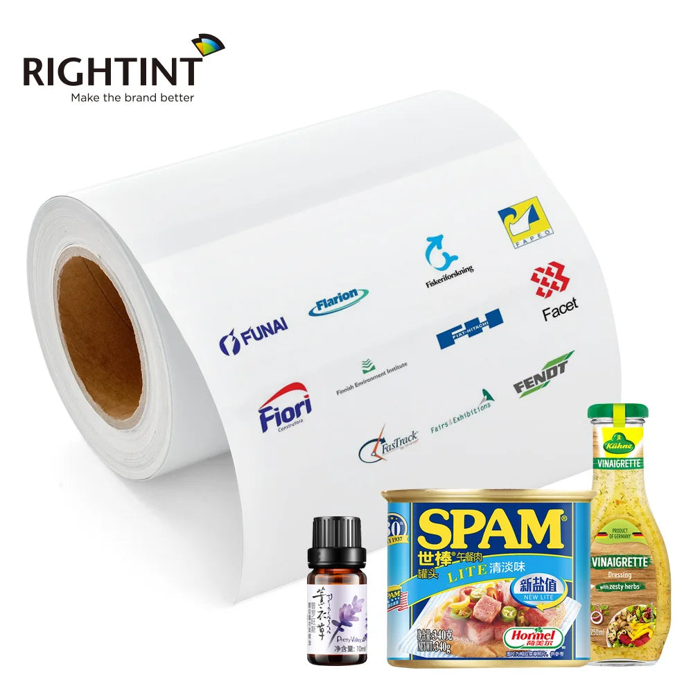 Heat-Resistant Water Activated Acrylic Adhesive Inkjet 100mic Glossy PP Sticker Vinyl 210mm*50m