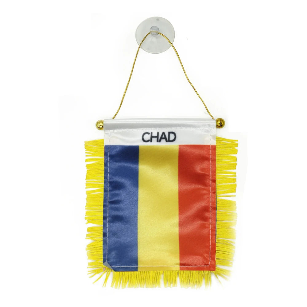 Custom Logo Hanging CHAD Pennant Flag for Car Rearview Mirror and Home Decoration