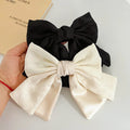 Colorful Sweet Korean Style Alloy Three-layer Pleated Fabric Bow Hair Clips