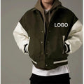 E220789 Custom Letter Patches Baseball Jacket Winter Fleece Mens Outwear Windbreaker Letterman Jacket 2026 OEM Hot Fashion Stand