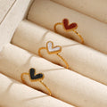 Minimalist Hypoallergenic love Shaped Open Rings Stainless Steel Jewelry Wholesale