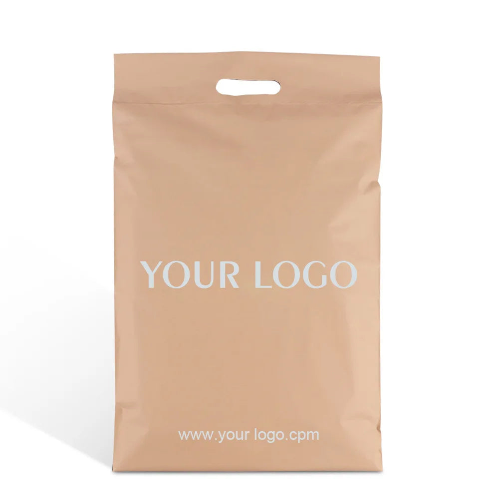 Eco Friendly Compost Custom Polythene Postage Die Cut Courier Poly Mailer White Plastic Mailing Poly Bags With Handles