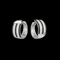 Iced Out Black & White Alternating CZ Paved Huggie Earrings Brass Hoop Earrings for Wholesale