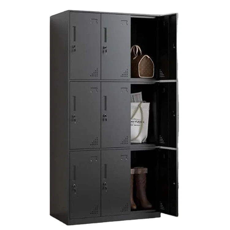 Steel 9-Cube Box Cabinet with Key Lock Metal 9-Door Locker for Storage Cube Lockers