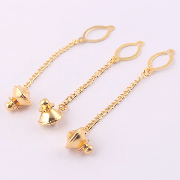 Brass Metal Badge Lapel Pin Backs Flat Locking Pin Back with Chain