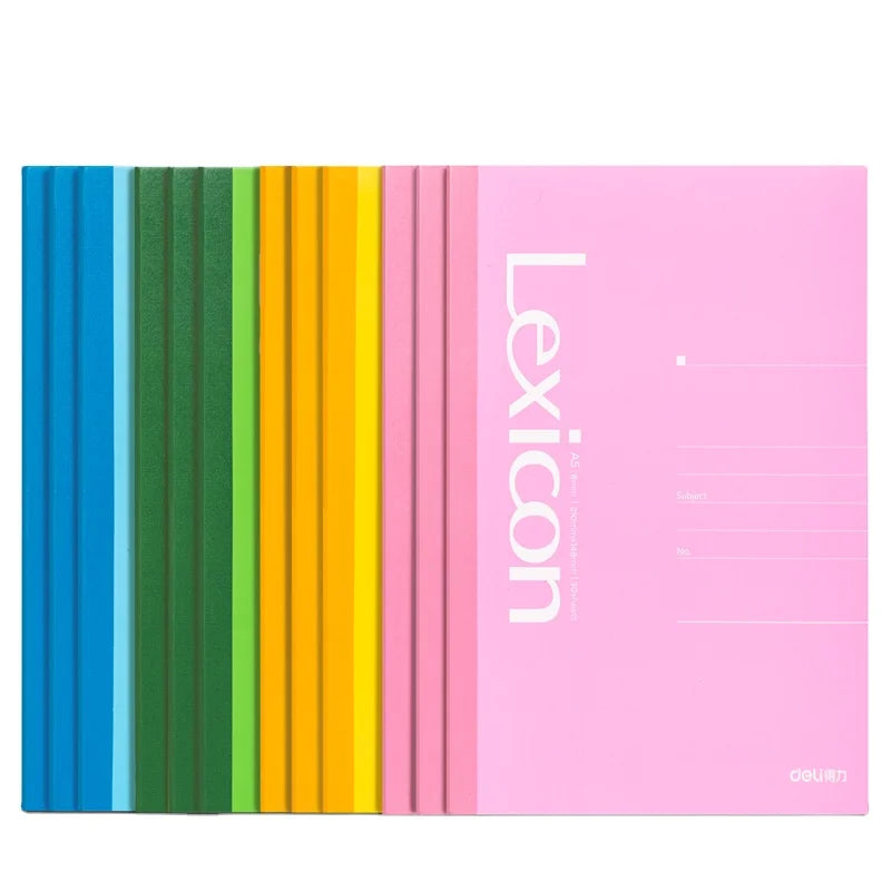 Deli 7667 4 Color Office Soft Cover Notebook A5 30Sheets Students Portable Exercise Book for Gifts 288pcs Per Carton Set