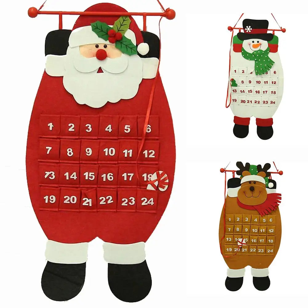 Felt Christmas Countdown Calendar Christmas Advent Calendar with Pockets 25 Days of Christmas Countdown for Kids