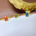 New Design Multi Stone 925 Sterling Silver Natural Gemstone Adjustable Colorful No Fade Women Rings Set
