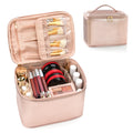ReIaveI Customized PU Rose Gold Travel Washable Makeup Bag Storage Bag Travel Shockproof Makeup Bag Waterproof Makeup Box