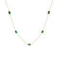 18K Gold Plated Square Clavicle Emerald Zircon Geometric Stainless Steel Necklace Trendy Women's Fashion Chains