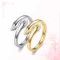 BM Wholesale Stainless Steel Gold Silver Hug Rings Non-Tarnish Couple Ring MegaBDM