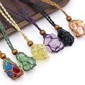 Wholesale Quartz Crystal Raw Stone Pendant Wrapped Braid Rough Crystals