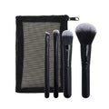 New Arrival Beauty Tool Portable Branded Custom Logo Mini 4pcs Black Travel Makeup Brush Set with Bag