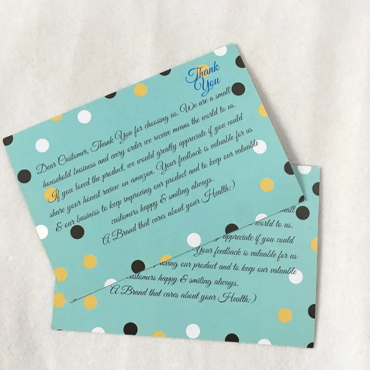 Custom Made Customer Thank You Cards for Business Packaging Printing Certificate Card Thank You for Your Purchase