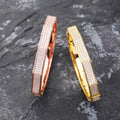 Drop Shipping Hip Hop Bracelet Full Diamond Iced Out Bracelet Sterling Silver Cubic Zirconia Bling Polygonal Rose Gold Color for