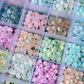 Paso Sico 10pcs/bag Summer Kawaii Candy Colors Mocca Design Shimmer Glass Nail Art Rhinestone in Bulk