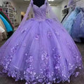 Lilac Off the Shoulder With Cloak Quinceanera Dresses Ball Gown Appliques Flowers Princess Sweet 16 Dresses Graduation Gown