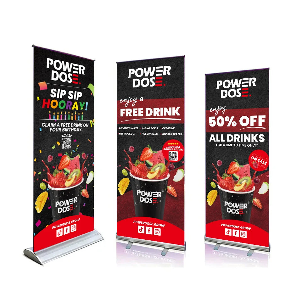 Portable Modern Style Roll-Up Advertising Banner Stand Aluminum Retractable Screen Stand for Display