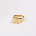 High End Stainless Steel Engrave Checkerboard Ring square Gold Signet Ring Blanks for Women