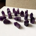 Healing Faceted Single Point Amethyst Crystal Wand Polished Tumbled Stone Natural with Laser Printing