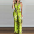 Colorful Jumpsuits Floral Print Full Length Jumpsuit Digital Printed Loose Jumpsuit