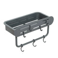 Wall Mounted Non-folding Multi-functional Bathroom & Kitchen Corner Storage Holders Racks Hook Towel Bar PP Material Black/White