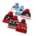 Custom Logo Autumn Winter Warm Christmas Embroidery Letter Jacquard Knitted Hats With Balls for Men and Women