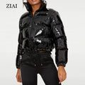 Winter Coat and Jacket Woman Colorful Fabric Bubble Coat Wholesaler pink Crop Jacket