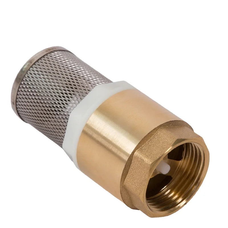 Manual Internal Thread Brass Foot Valve 1/2" Copper Stainless Steel Basket Vertical Check Valves for HVAC Hydraulic Water Pump