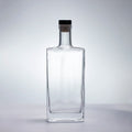 Hot Thick Transparent Glass Bottle 100ml200ml500ml700ml square Flat Vodka Whiskey Brandy Rum Premium Spirits Empty Bottle