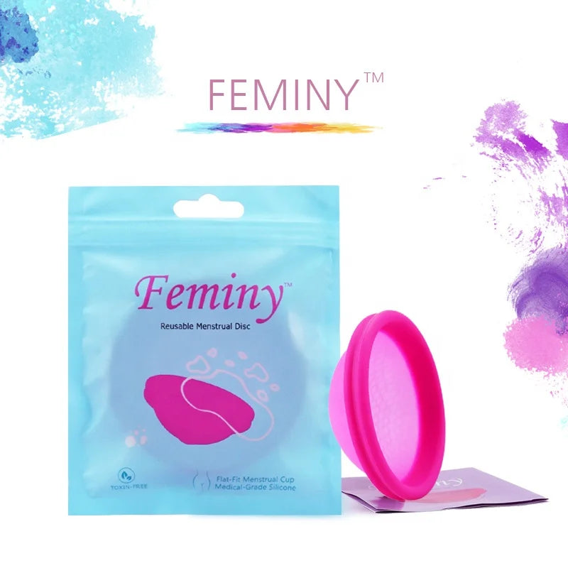2021 New Design Soft Natural Menstrual Disc Organic Disc Menstrual Silicon 2 Sizes Silicone Menstrual Disc