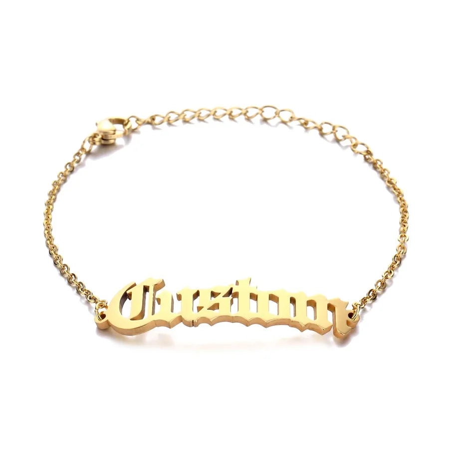 18k Gold Plated Zodiac Bracelet Letter Stainless Steel 12 Zodiac Signs Fortune Women's Bracelet