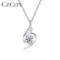 CZCITY 925 Sterling Silver Jewelry Clear CZ Big Stone Luxury Custom Pendant Necklace for Women 2026
