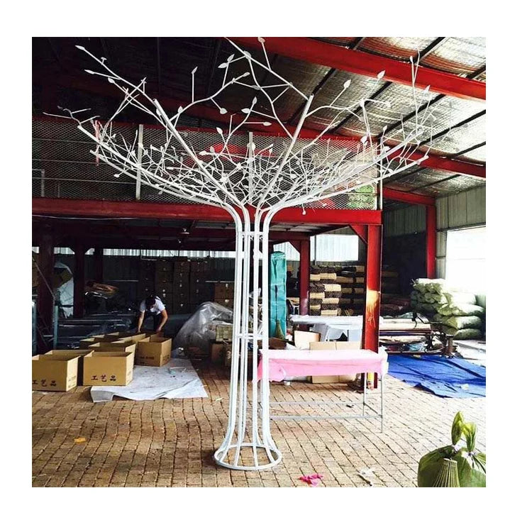 New Wedding Wrought Iron Tree Hotel Lobby Layout magnolia Flower Tree Wedding Reception Area Wedding Creative Props