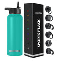 Wholesale 32oz 40oz Custom logo and Color Moq 100pcs Stainless Steel Vacuum Straw Water Bottle and Flask