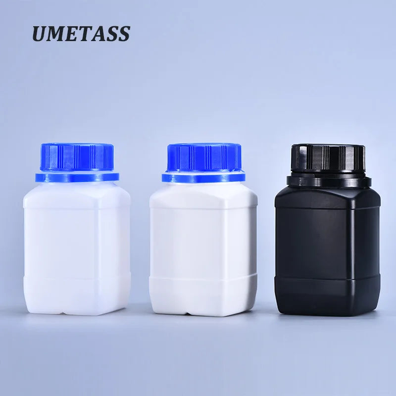 High Quality 250ml Square HDPE Plastic Bottle with Inner Cover Medical Liquid Alcohol Dispensing Container Pill Use