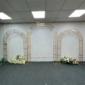 2024 High-quality New Wedding Props Golden Arc Arch Ornaments Background Frame Wrought Iron Screen Wedding Stage Layout
