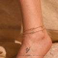 Carline Topsale Fashion Stainless Steel Beach Anklet 18k Gold Plated Zircon Anklets Waterproof Gold Chain for Women