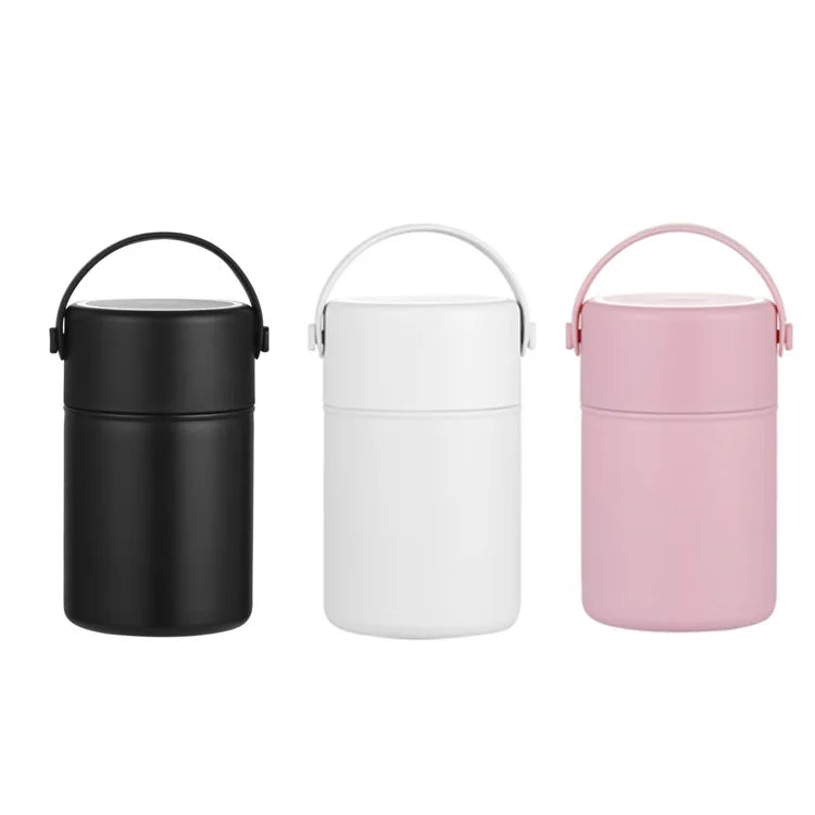Vacuum Insulated Stainless Steel Food Jar Thermos Lunch Container Plastic Folding Spoon 12-24 Hours Thermal Performance