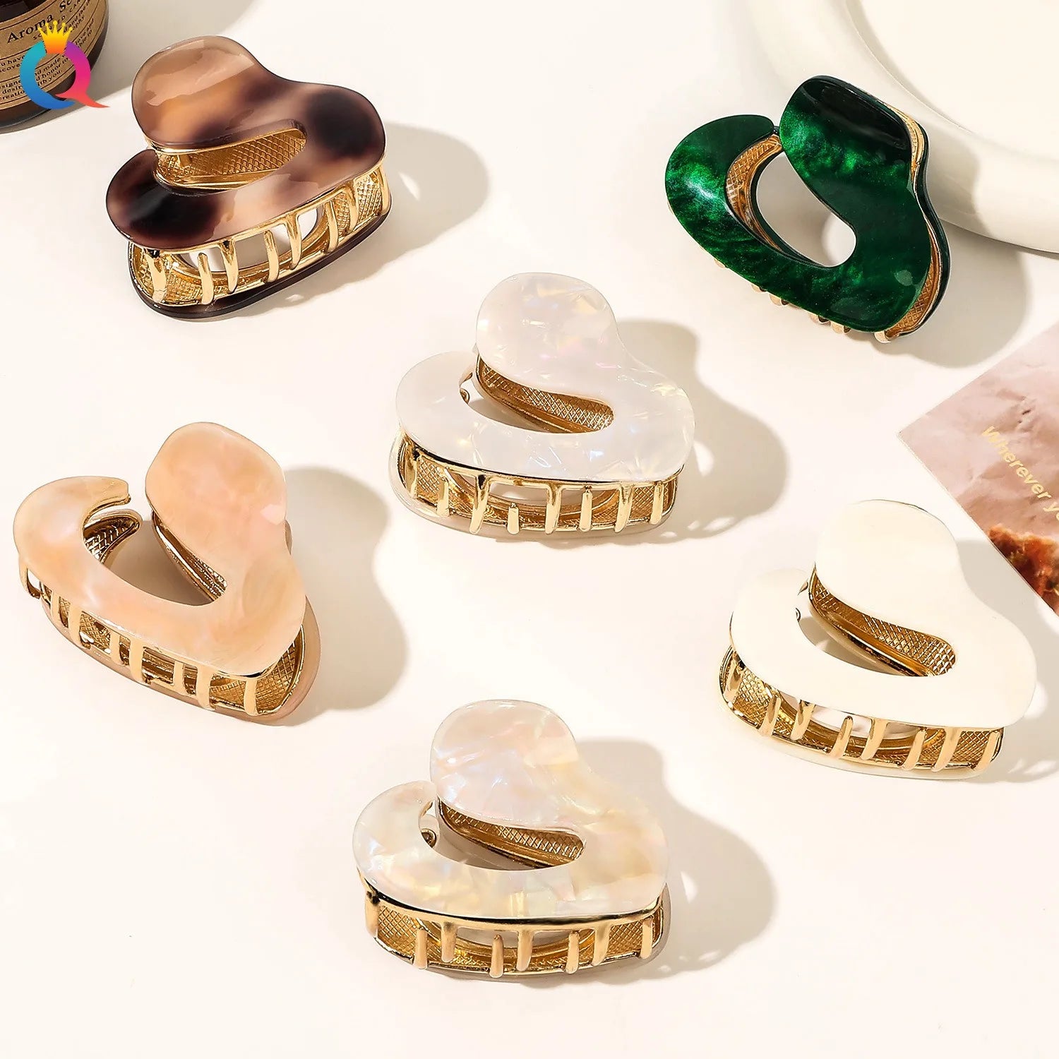QIYUE Acetic Acid Metal Hair Clips High - Quality Shark Clips Alloy Acetate Small Hair Clip Women's Hair Accessories