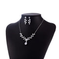 Vintage Style Wedding Accessories Bridal Jewelry Set Platinum Plated Earring Necklace for Women Trendy AAA Cubic Zircon Gift