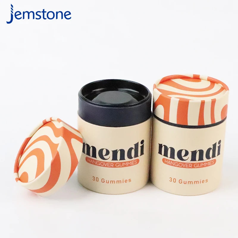 Custom Food Grade Sample Cardboard Cylinder Powder Superfood Matte Candy Coffee Kraft Paper Tube Packaging With Metal Lid